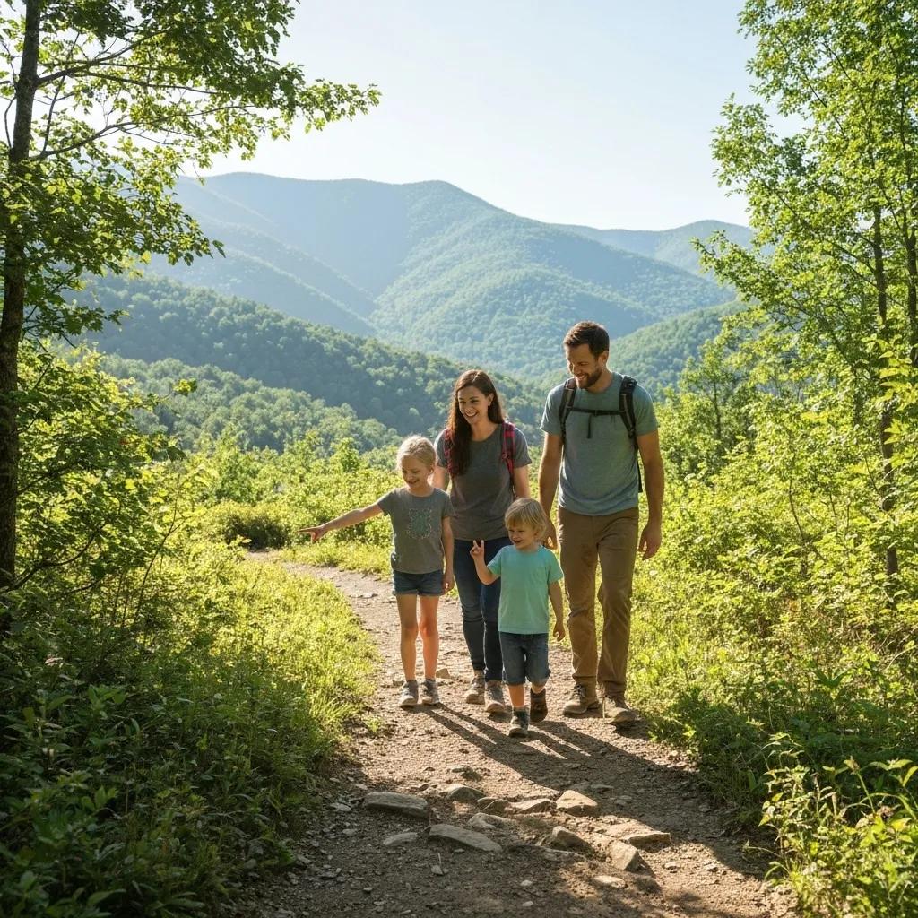Family hiking in Blue Ridge GA, showcasing outdoor activities for children Family hiking in Blue Ridge GA, showcasing outdoor activities for children