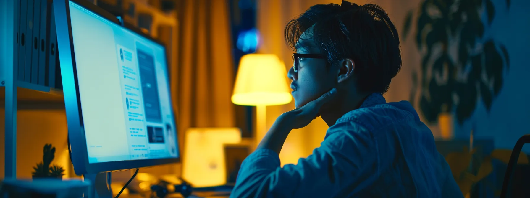 a person carefully reviewing privacy policies on a computer screen.