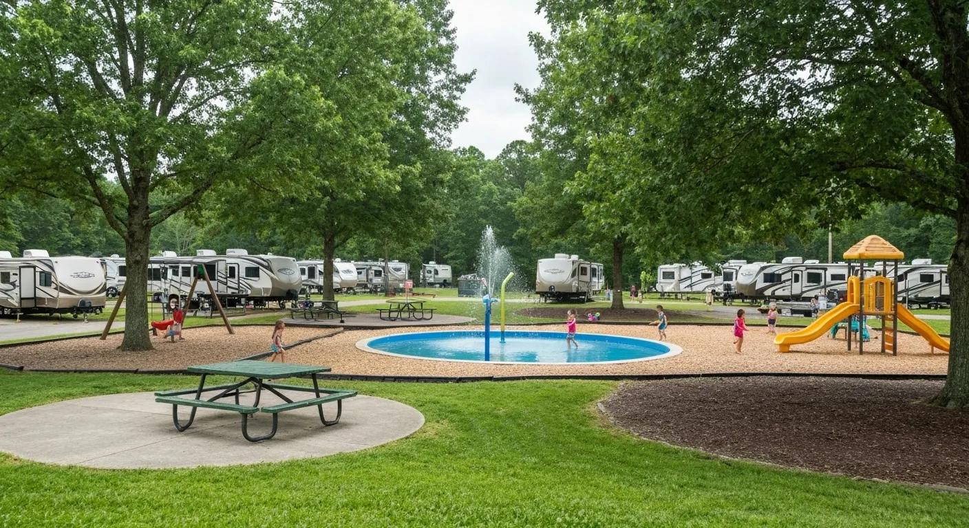 Family-friendly RV campground in Virginia with playgrounds and picnic areas for children