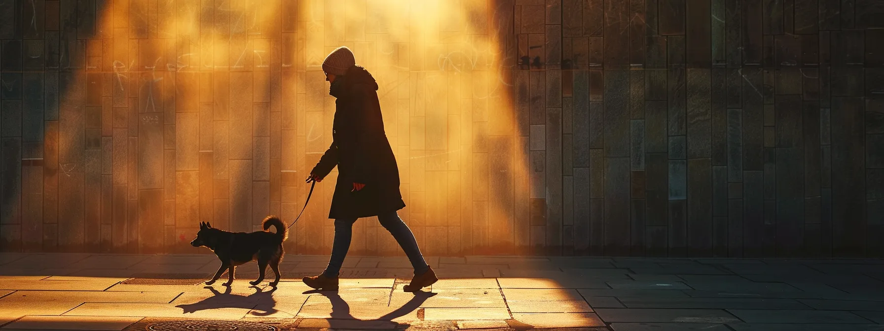 a person and a dog walking in perfect synchronization, mastering advanced heel techniques.