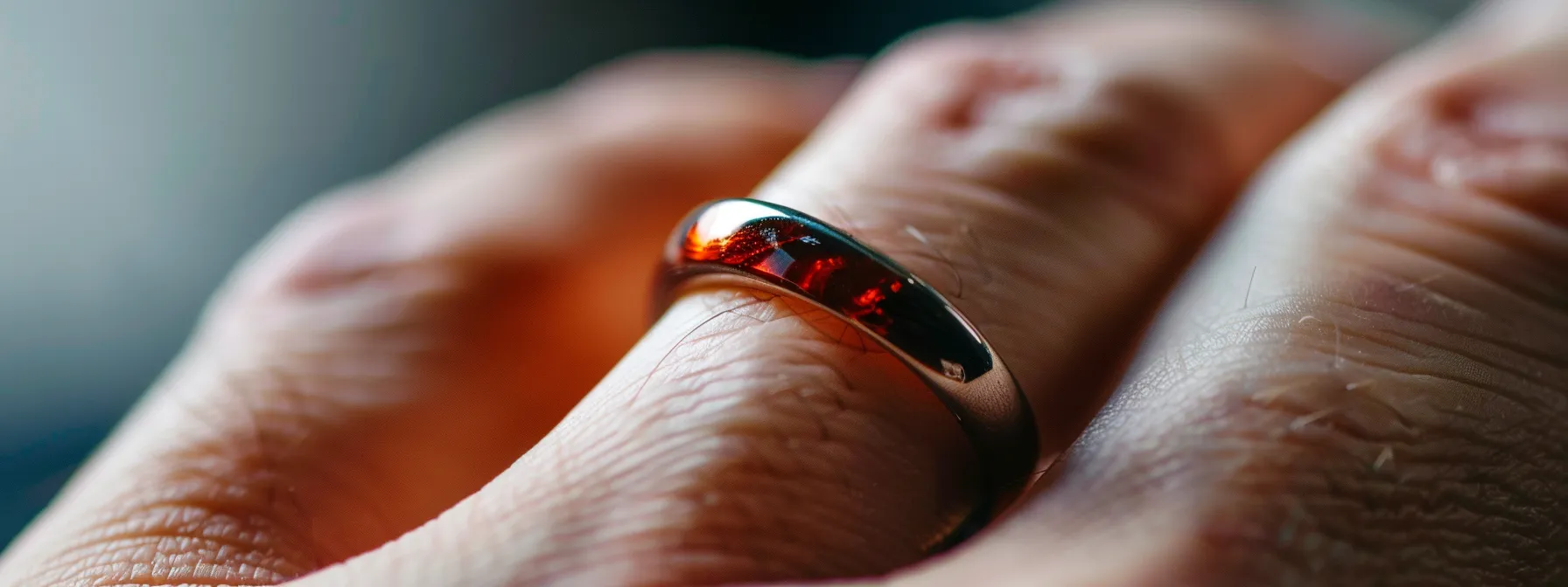 a close-up photo of a person's finger with a red, irritated rash caused by wearing a nickel or cobalt ring.