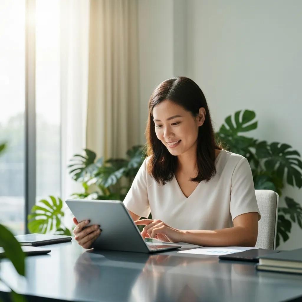 Persona revisando opciones de inversi&oacute;n, ilustrando sesgos cognitivos en la toma de decisiones financieras
