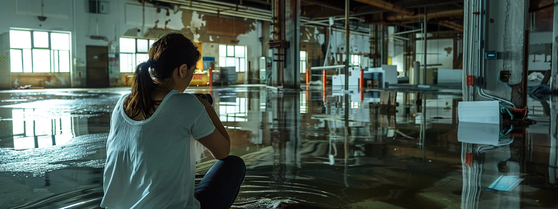 a person examining a building's lowest floor elevation compared to base flood elevation to estimate insurance expenses and mitigate flood risks.