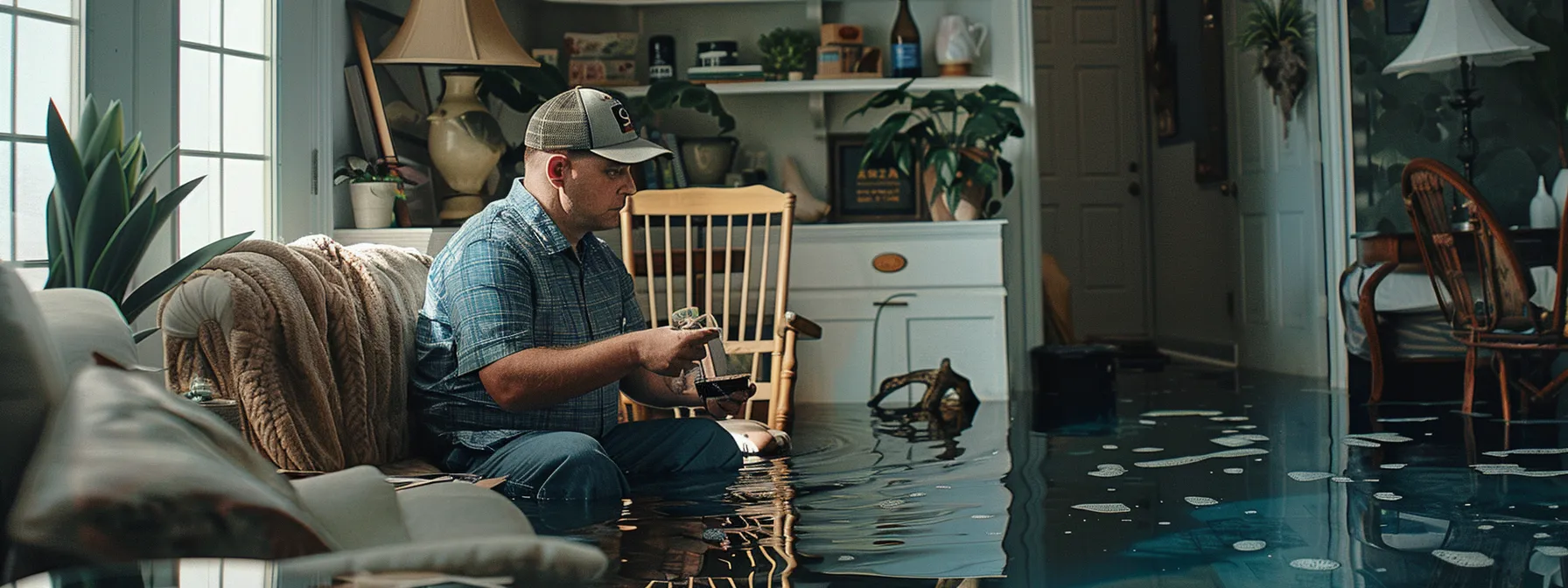 a flood insurance agent in georgia explaining coverage options to a homeowner.