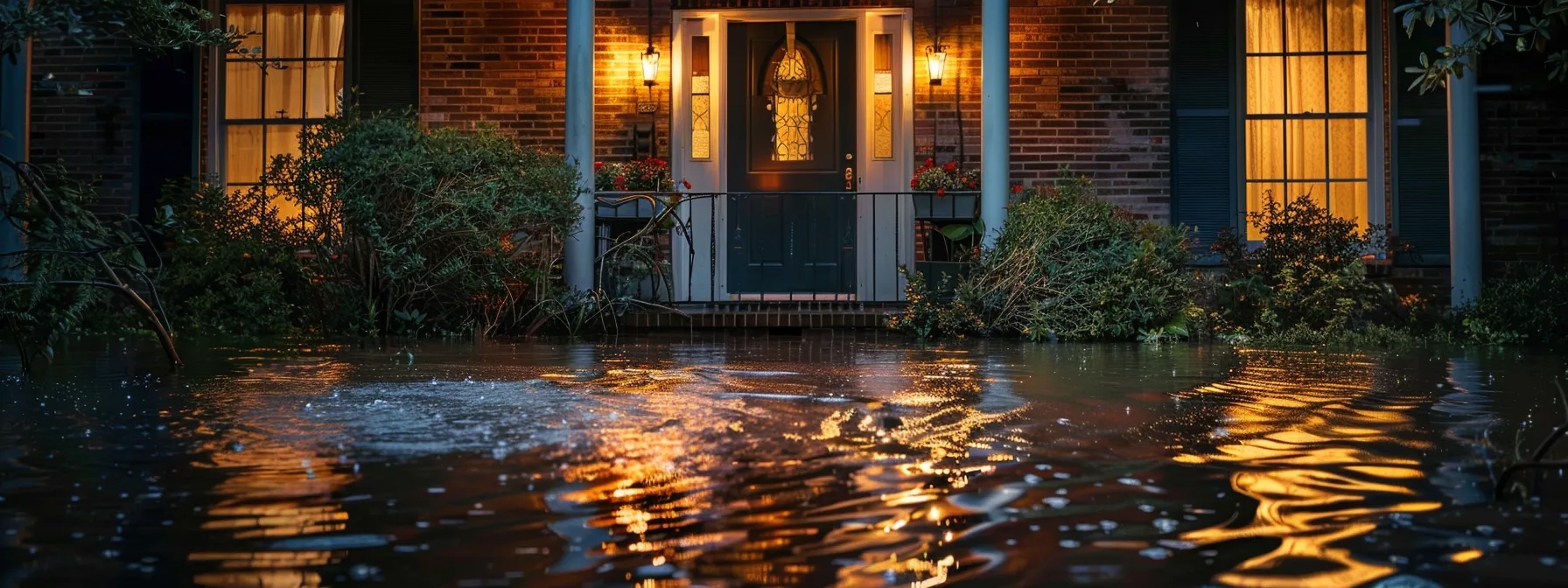 a homeowner in savannah watching floodwaters approaching their front door.