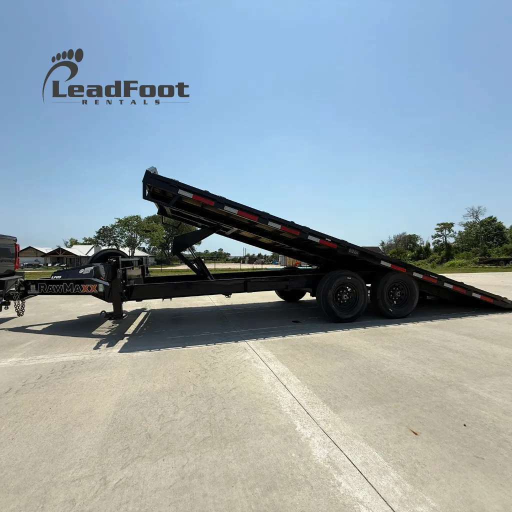 Leadfoot Rentals Tilt Deck Trailer - Side View