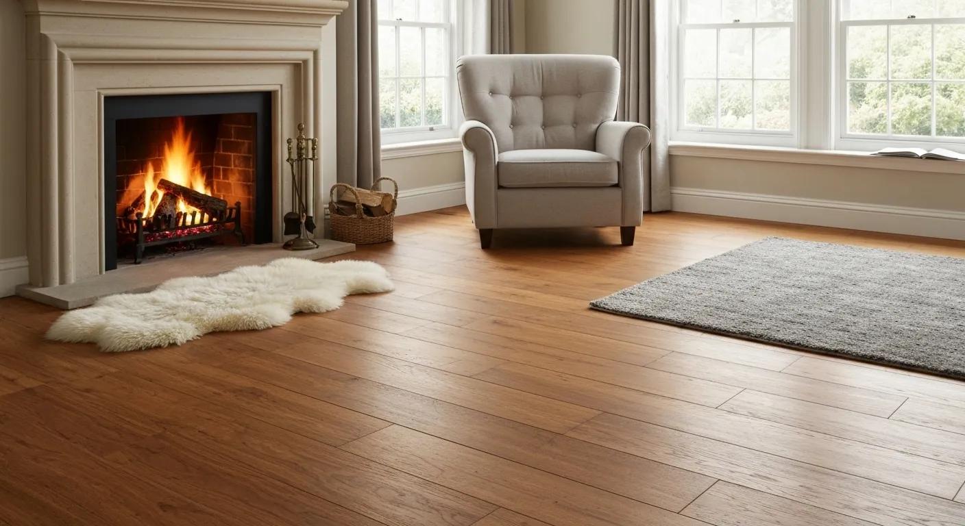 Cosy living room showcasing various flooring options, highlighting comfort and warmth