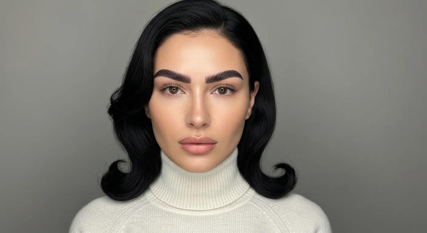 Woman with beautifully laminated brows, showcasing enhanced fullness and definition