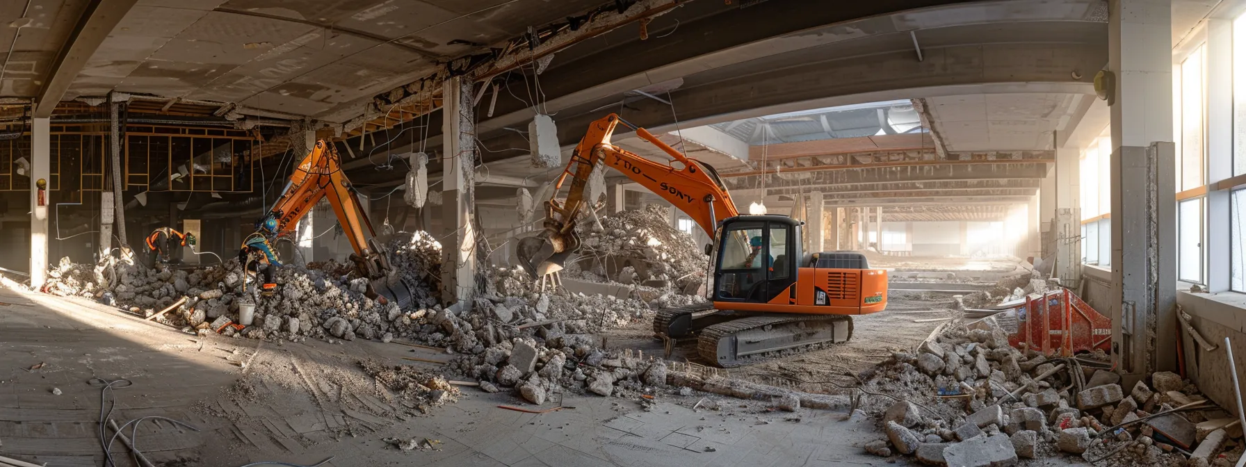 construction workers conducting a thorough risk assessment before beginning a demolition project.