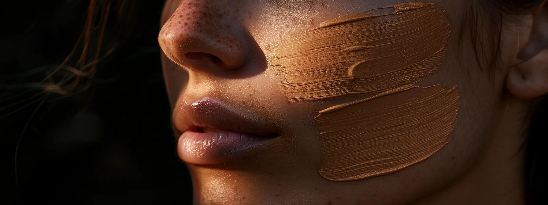 a person swatching different shades of concealer on the driest area of their face.