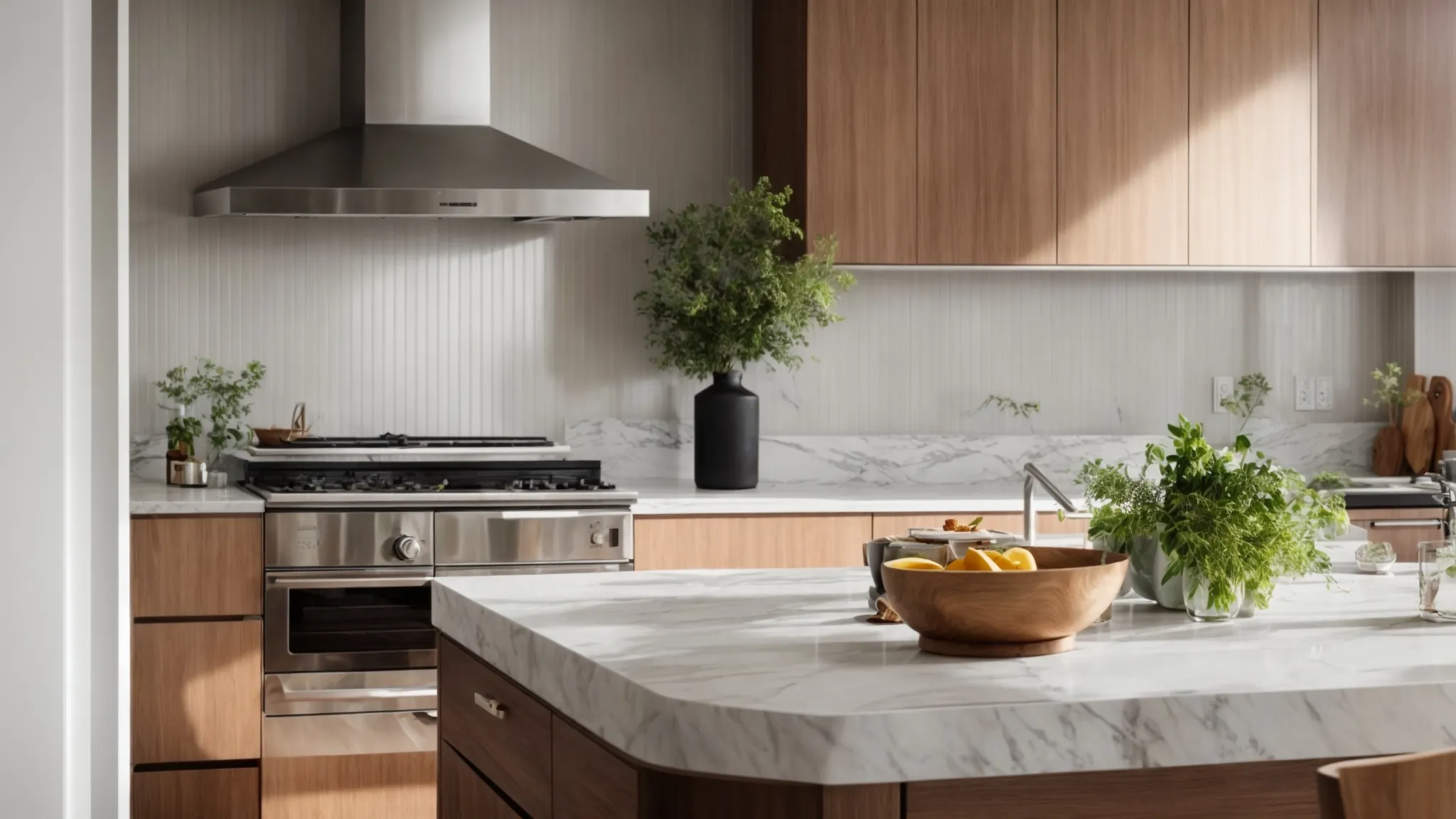 a sparkling, newly renovated kitchen bathed in natural light, showcasing sleek countertops and modern appliances, awaits its new owners.