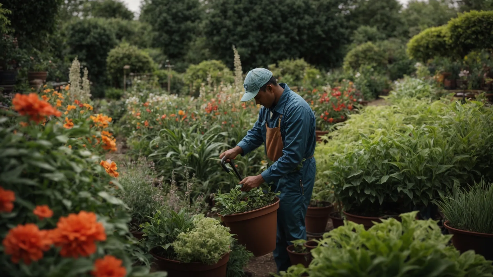 a gardener tending to a diverse garden, each plant flourishing under specialized care.