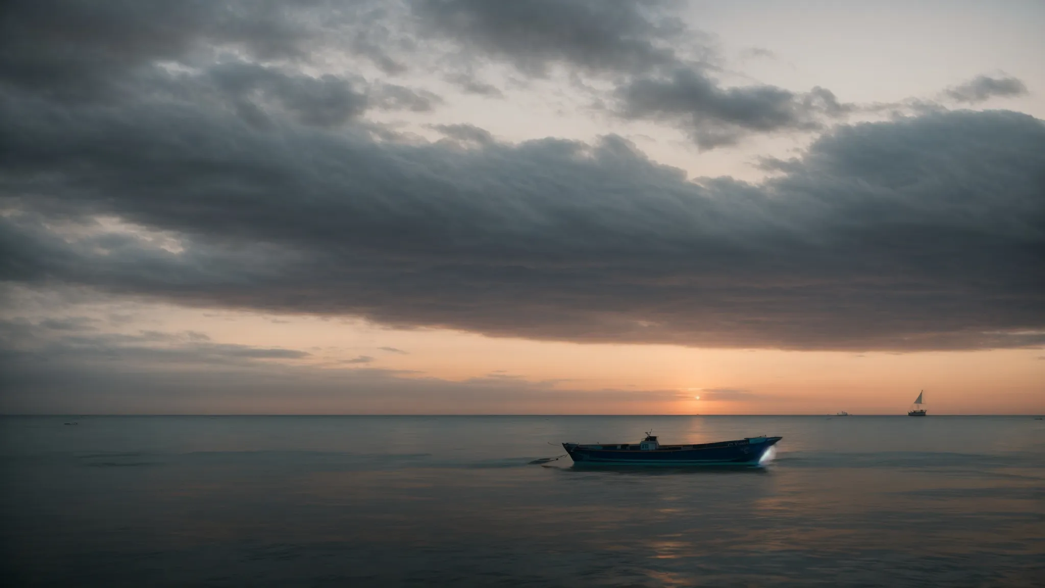 a lone boat sailing on a calm sea at sunrise, symbolizing strategic timing and preparation.