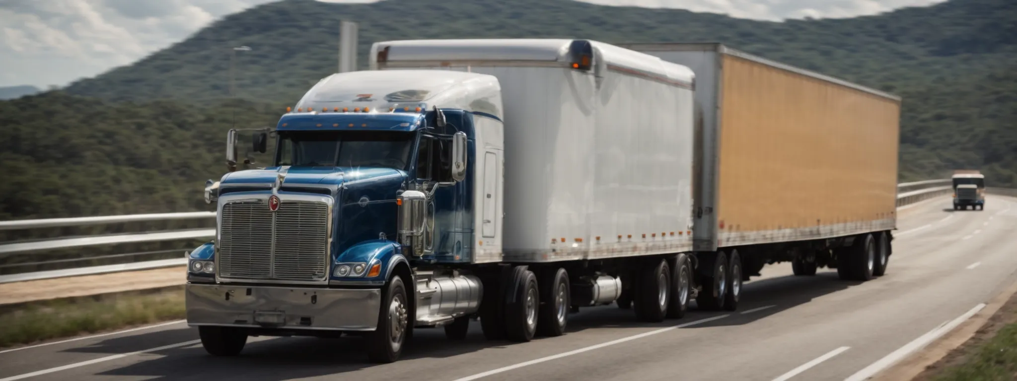 a commercial truck driving on a busy highway, symbolizing the everyday work life of a cdl holder.