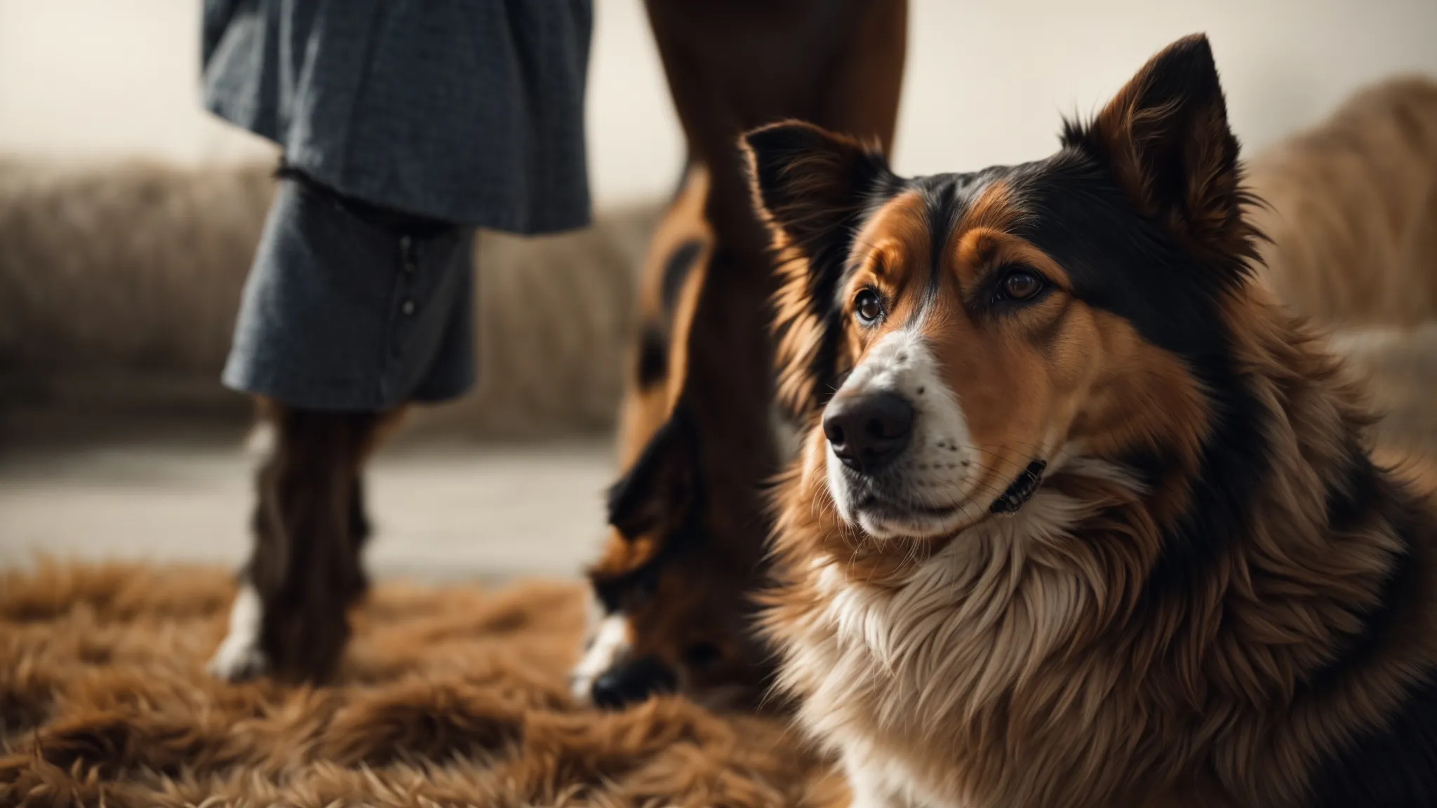 Dog with owner