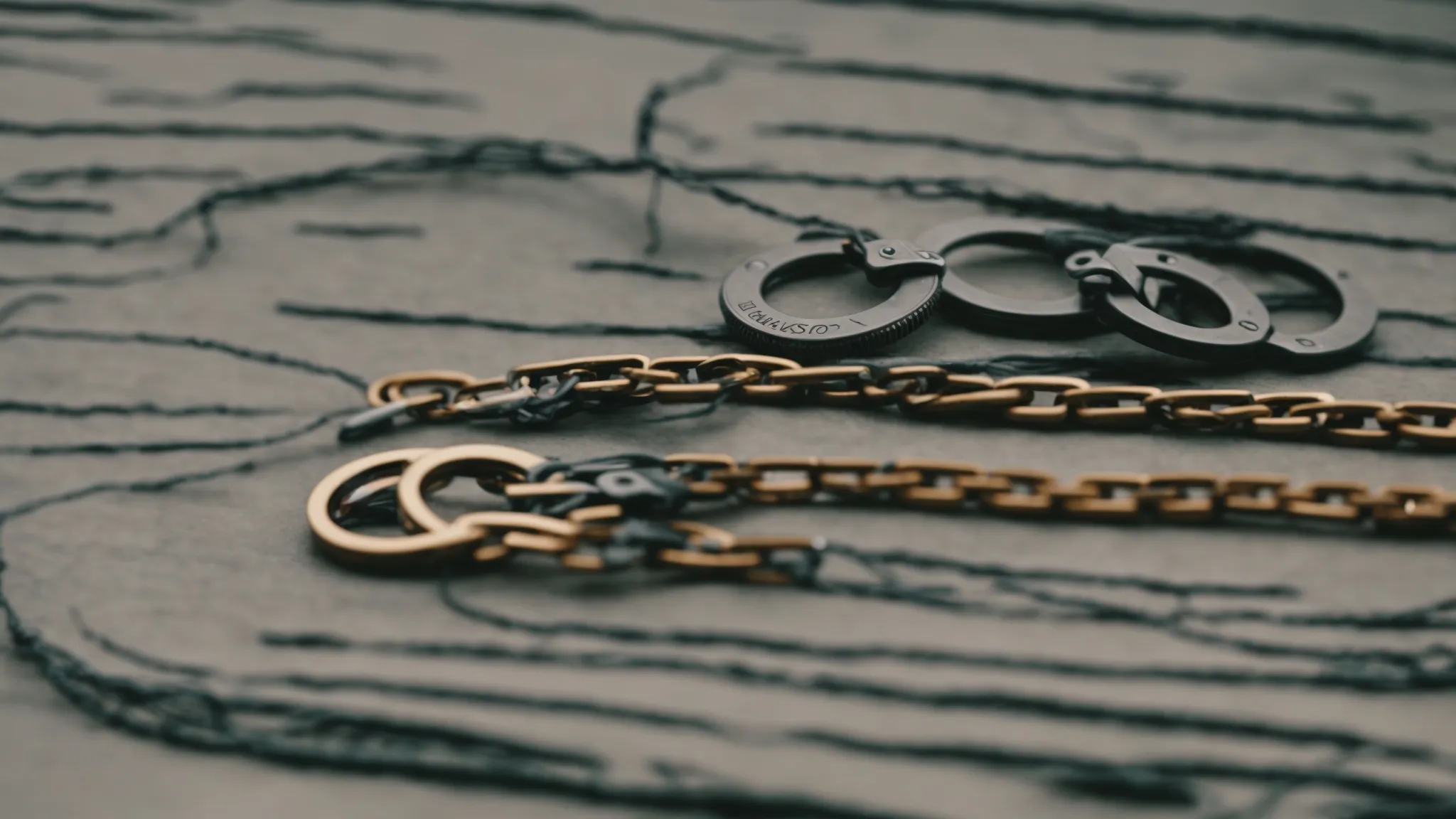 a broken chain link lies on a computer keyboard, symbolizing the broken trust and potential harm in buying backlinks for seo.