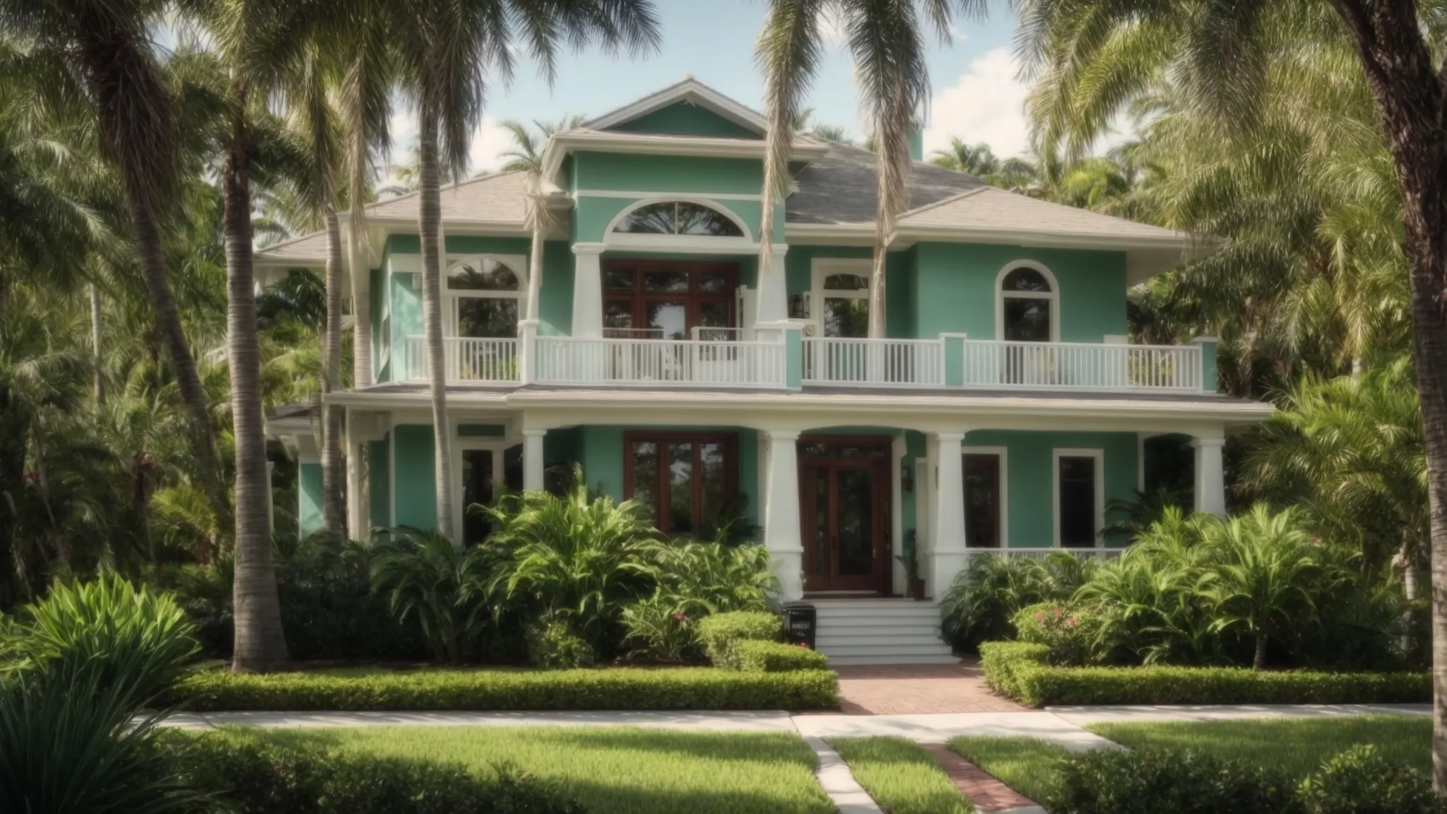 a pristine house stands out vibrantly against the lush green backdrop of a tampa neighborhood, epitomizing enhanced curb appeal and financial wisdom.