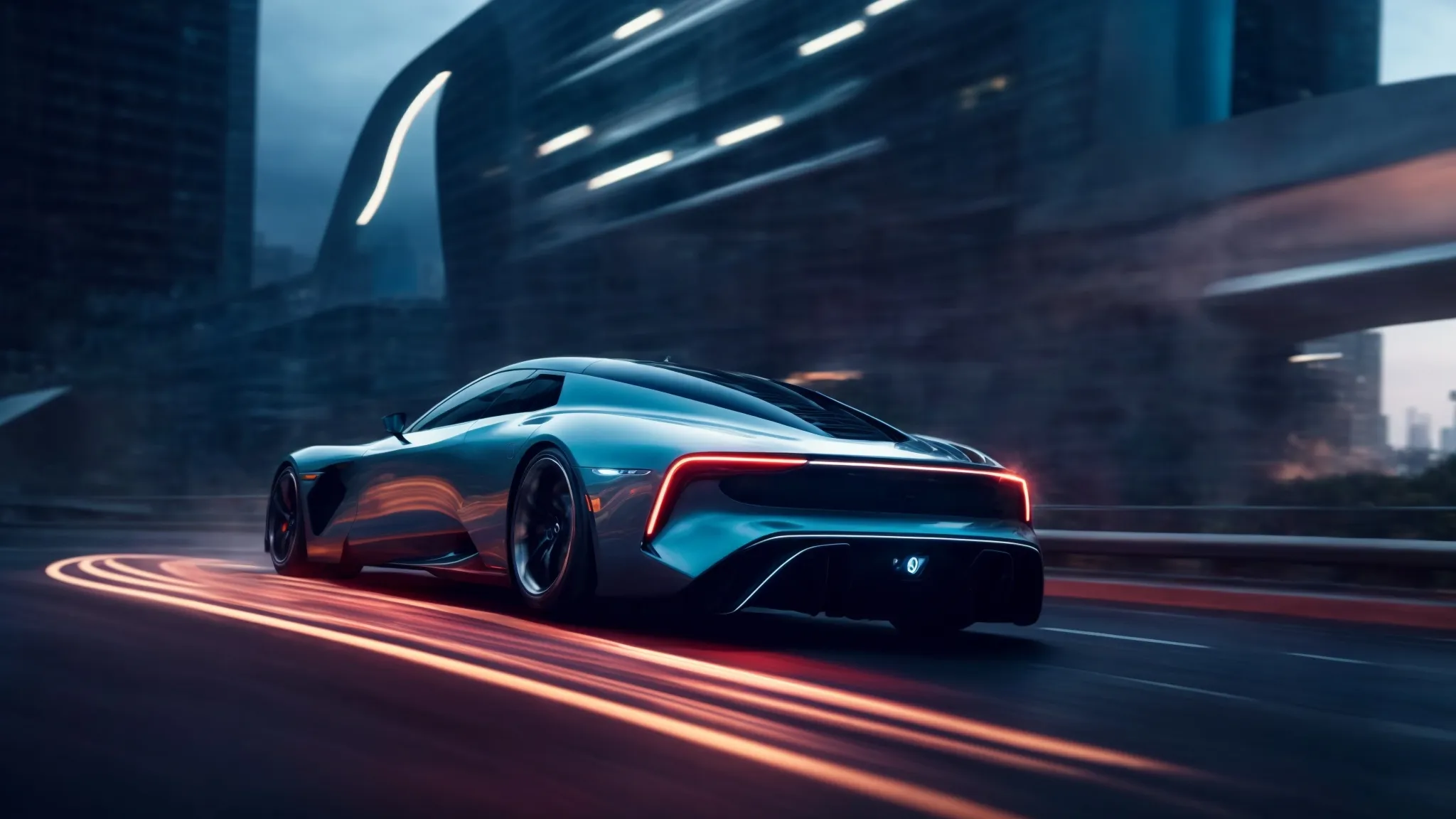 a sleek, futuristic car glides effortlessly along a digital highway, symbolizing high-speed site performance and user-friendly navigation.