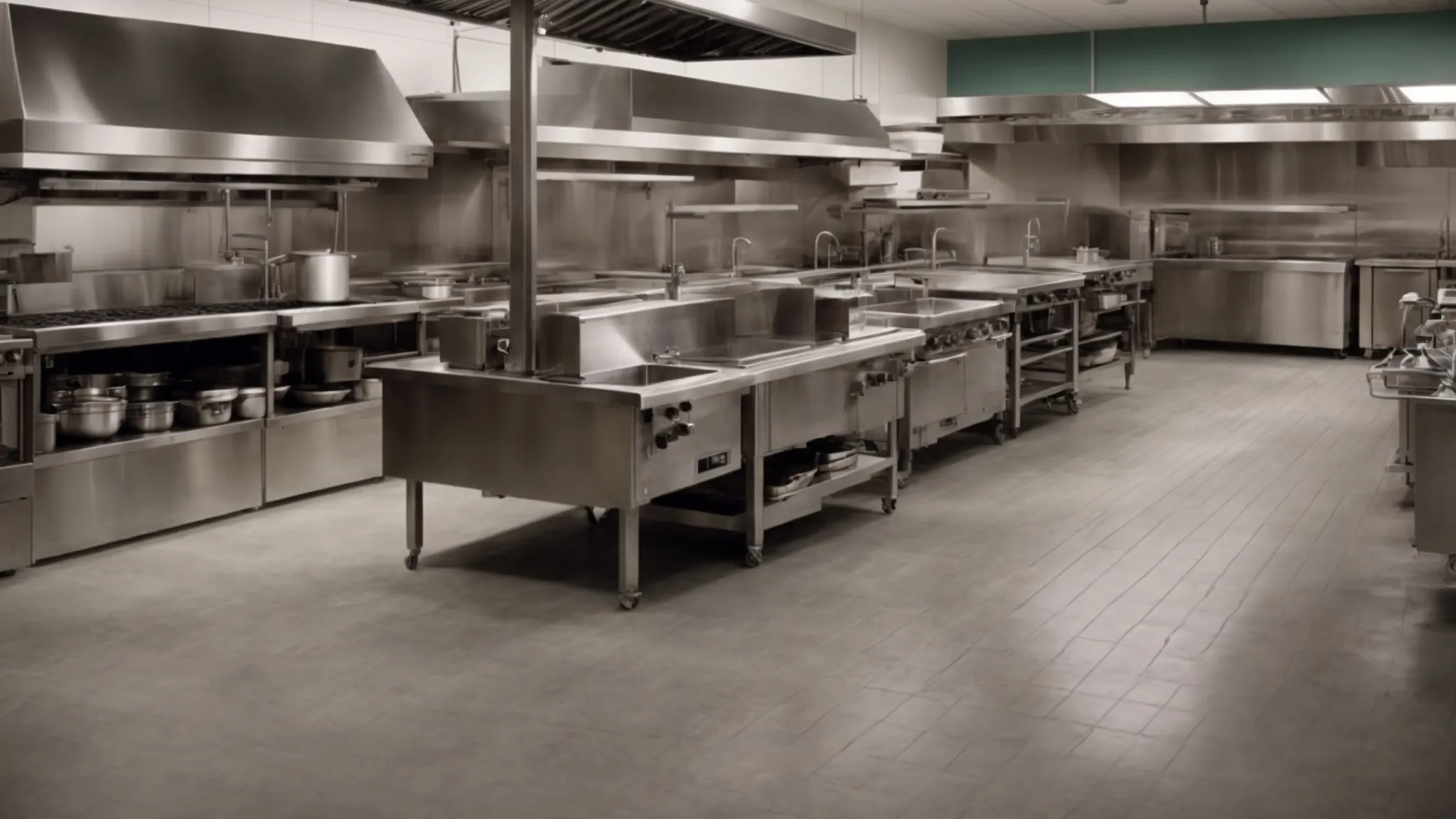 a commercial kitchen gleams after a thorough professional cleaning, ready for a health inspection.