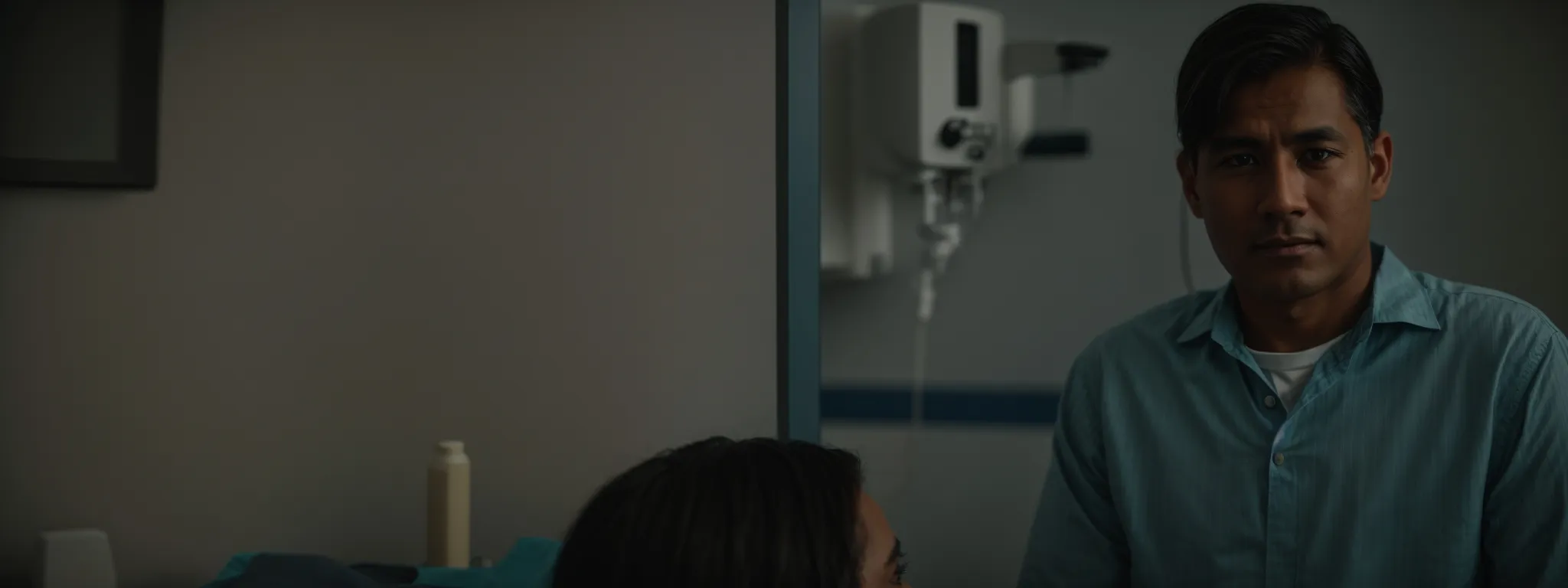 a patient intently listens to a doctor's advice in a consultation room.