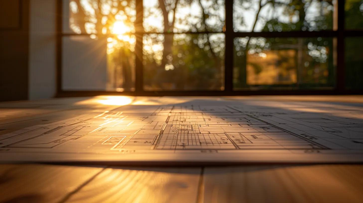 a beautifully detailed architectural blueprint sprawls across a wooden table, illuminated by warm natural light filtering through a nearby window, symbolizing the meticulous planning required for custom home building permits. a beautifully detailed architectural blueprint sprawls across a wooden table, illuminated by warm natural light filtering through a nearby window, symbolizing the meticulous planning required for custom home building permits.