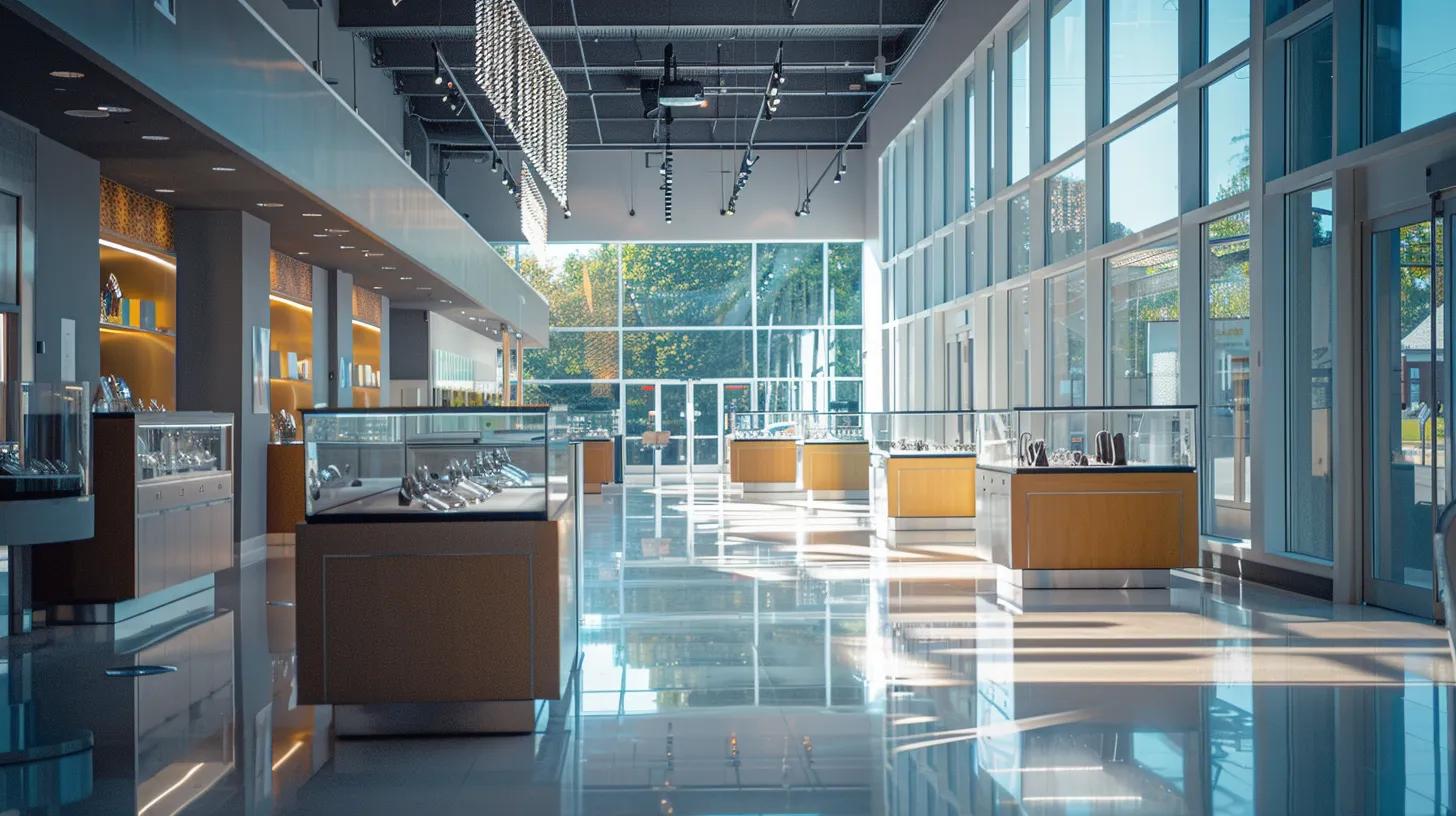 a beautifully renovated commercial space in knoxville, featuring sleek modern design elements, abundant natural light streaming through large windows, and a vibrant atmosphere that highlights the affordable elegance of remodeling.