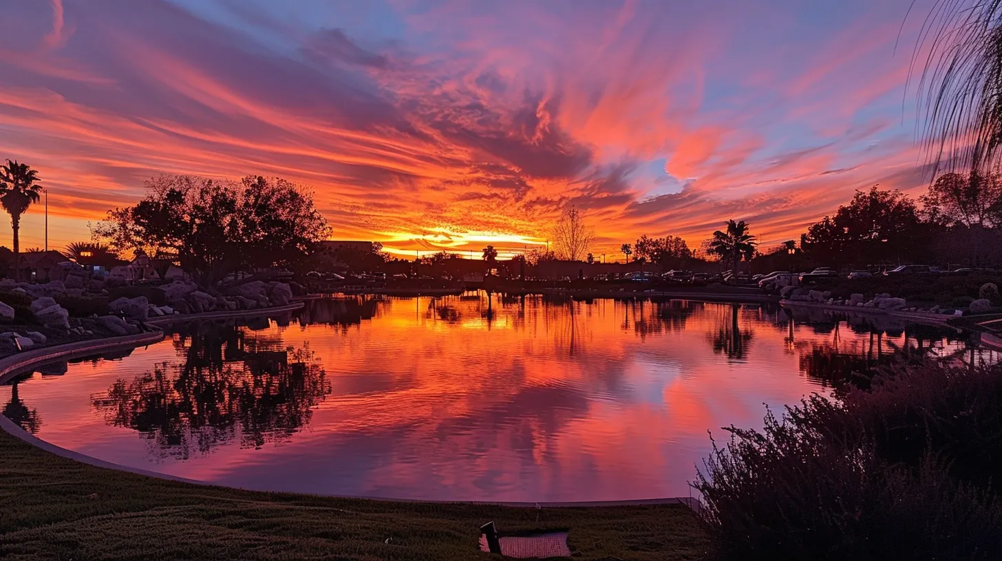 a breathtaking sunset casts vibrant hues of orange and purple over a tranquil lake, reflecting the sky’s brilliance in perfectly still water. a breathtaking sunset casts vibrant hues of orange and purple over a tranquil lake, reflecting the sky’s brilliance in perfectly still water.