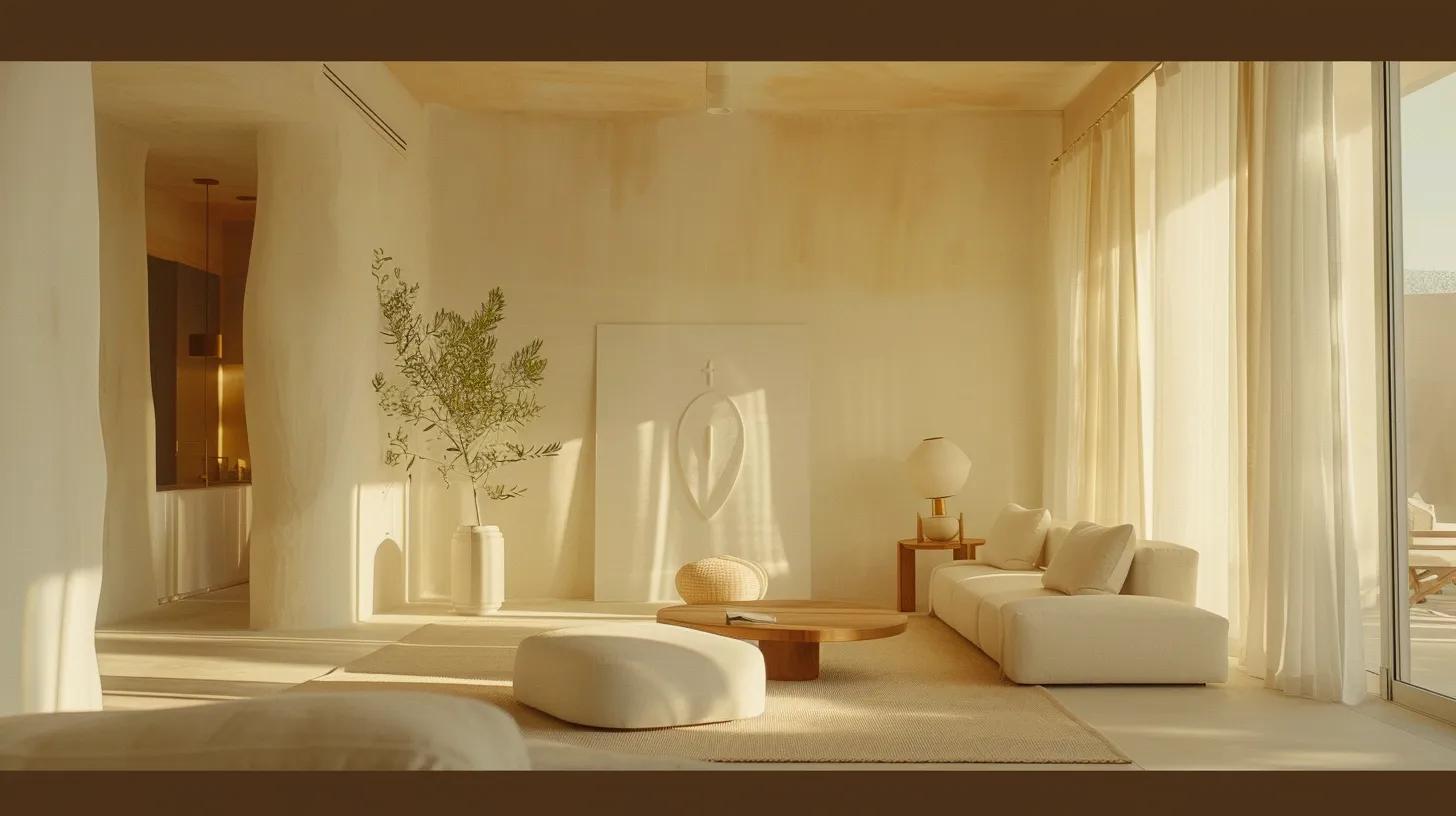 a bright and airy living room features minimalist furniture adorned with light fabrics, strategically arranged to create an open ambiance while maximizing natural light exposure, embodying the essence of summer decor. a bright and airy living room features minimalist furniture adorned with light fabrics, strategically arranged to create an open ambiance while maximizing natural light exposure, embodying the essence of summer decor.