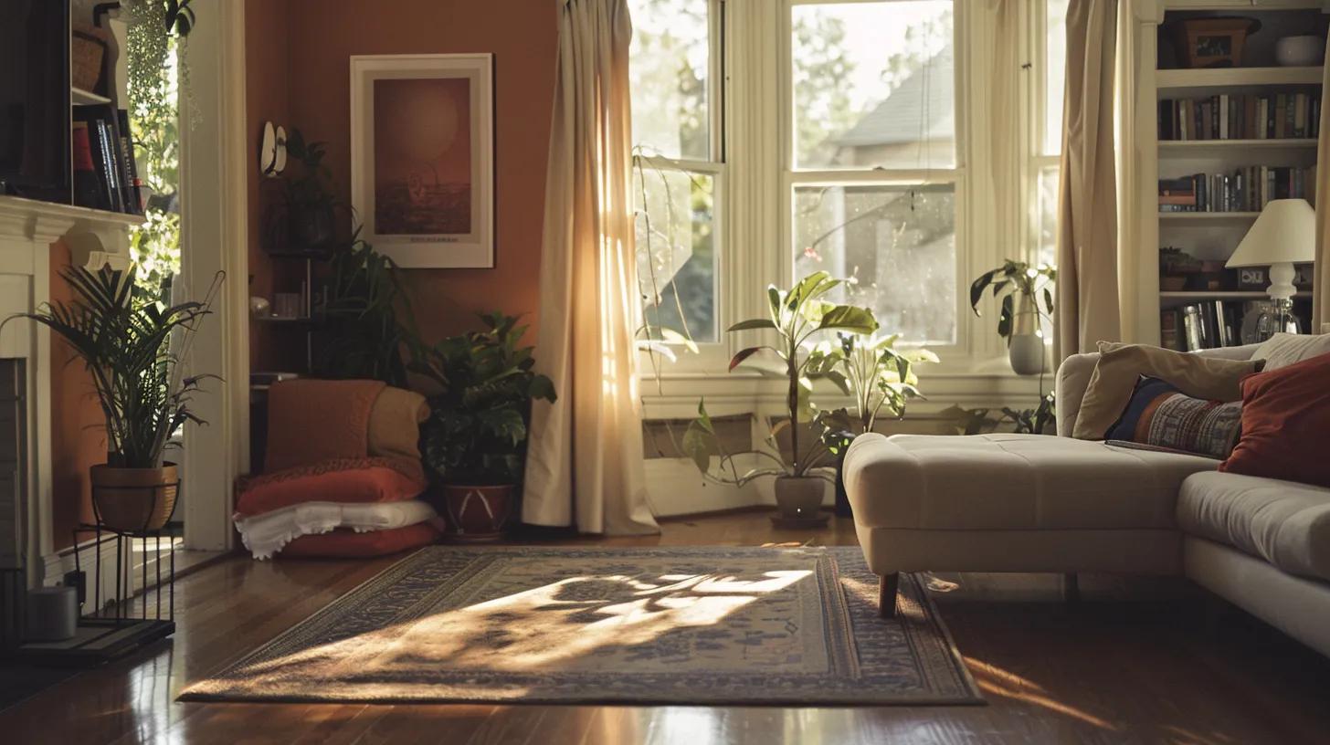a bright and polished living room showcases the transformative effects of a comprehensive spring cleaning package, featuring gleaming surfaces, freshly vacuumed carpets, and an inviting atmosphere that exudes enhanced indoor air quality and improved well-being.