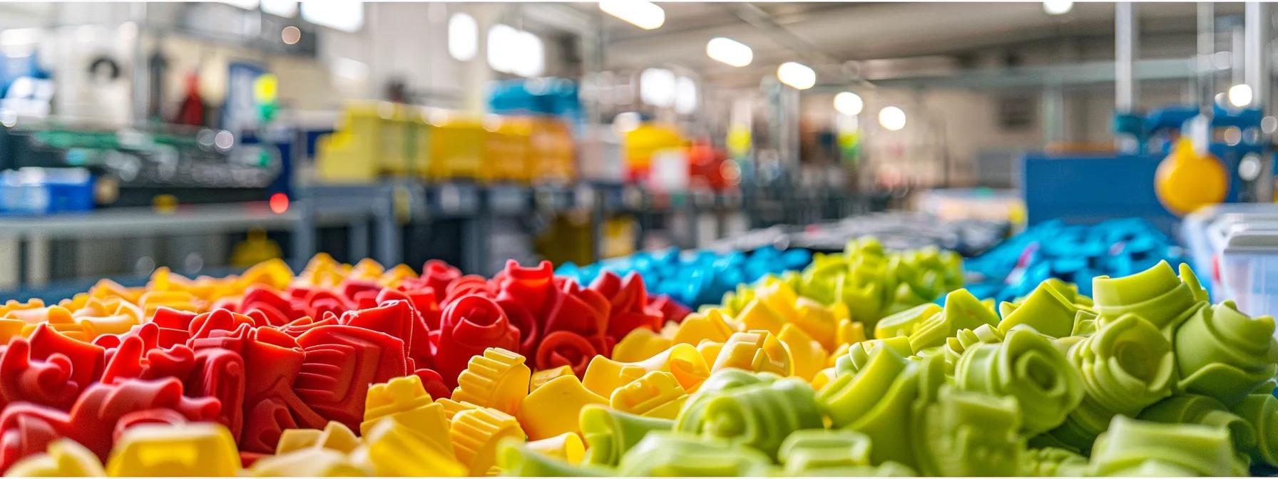a brightly lit, modern manufacturing facility showcases a vibrant array of durable synthetic dog chew toys in various textures and colors, reflecting the industry's innovation and focus on safety for canine consumers.