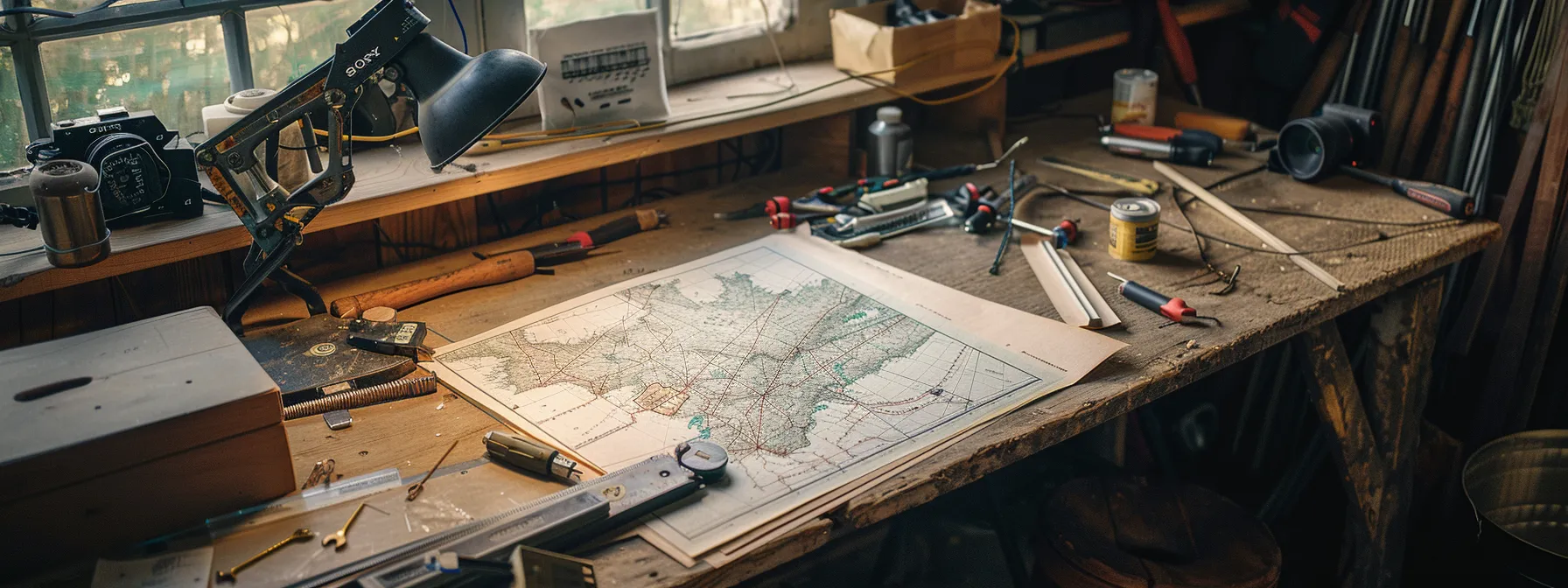 a bustling cape cod electrician's workspace showcases a detailed map of local coastal building regulations alongside an array of tools and materials, highlighting the complexities of service pricing during peak seasonal demand. a bustling cape cod electrician's workspace showcases a detailed map of local coastal building regulations alongside an array of tools and materials, highlighting the complexities of service pricing during peak seasonal demand.