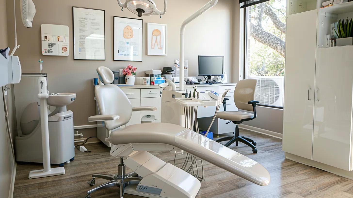 a bustling dental office in winter springs, with a welcoming reception area and modern treatment rooms, conveys the ease and accessibility of local dental services, reflecting a sense of convenience for busy families and professionals.