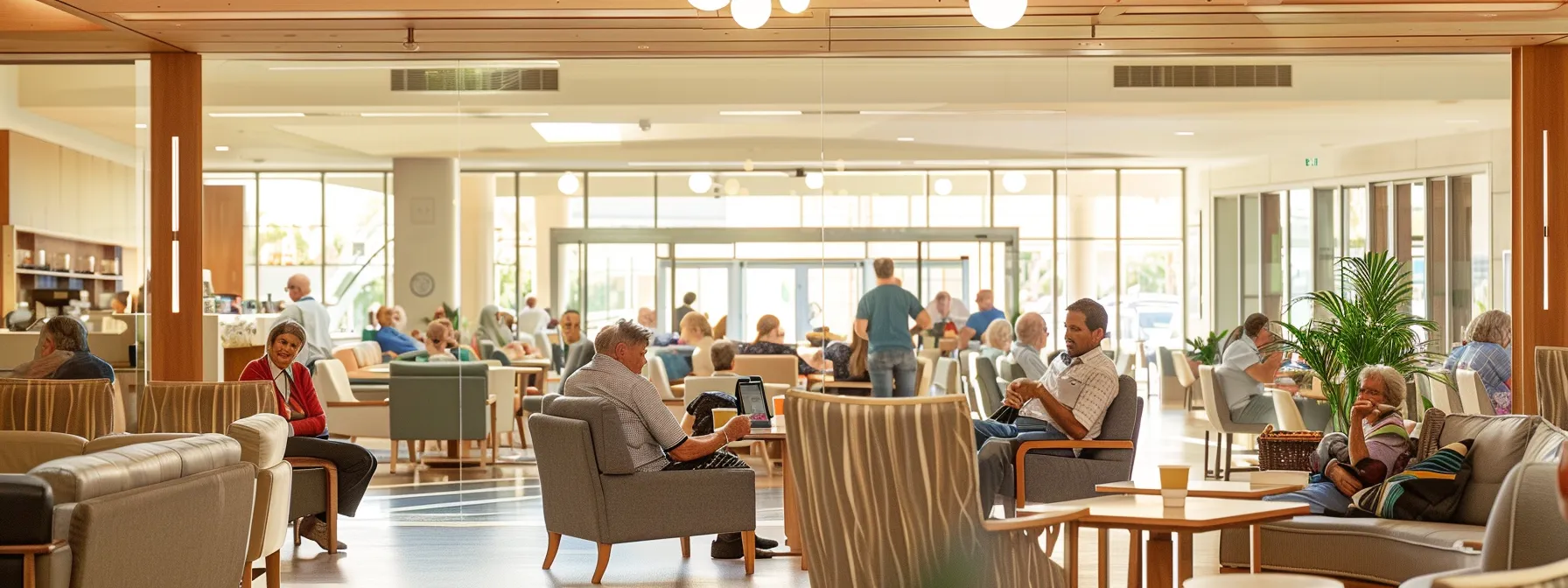 a bustling, elegantly designed aged care facility features warmly lit communal spaces where elderly residents engage joyfully in various activities, reflecting a harmonious balance between caregiving responsibilities and personal enjoyment amidst a stylish coastal backdrop. a bustling, elegantly designed aged care facility features warmly lit communal spaces where elderly residents engage joyfully in various activities, reflecting a harmonious balance between caregiving responsibilities and personal enjoyment amidst a stylish coastal backdrop.