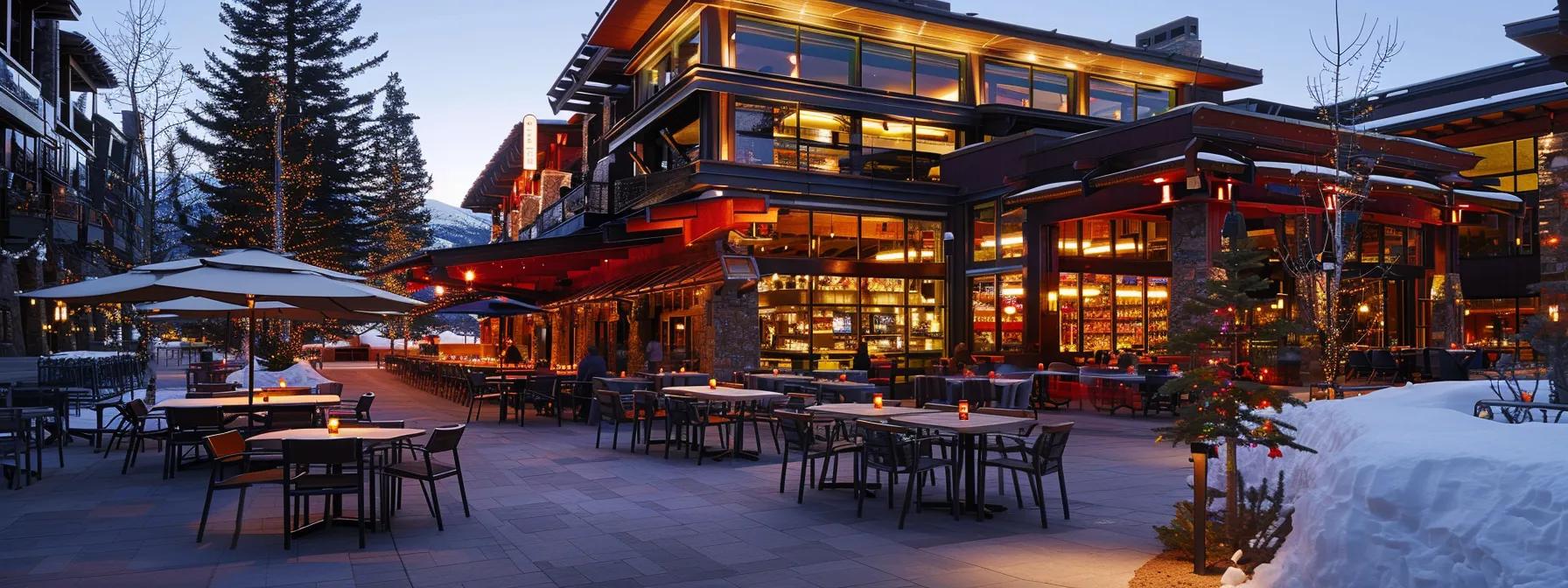 a bustling, modern breckenridge restaurant showcases a vibrant menu presentation, featuring creatively plated dishes that blend traditional american cuisine with innovative twists, illuminated by warm, inviting ambient lighting that reflects the energy of après-ski crowds. a bustling, modern breckenridge restaurant showcases a vibrant menu presentation, featuring creatively plated dishes that blend traditional american cuisine with innovative twists, illuminated by warm, inviting ambient lighting that reflects the energy of après-ski crowds.