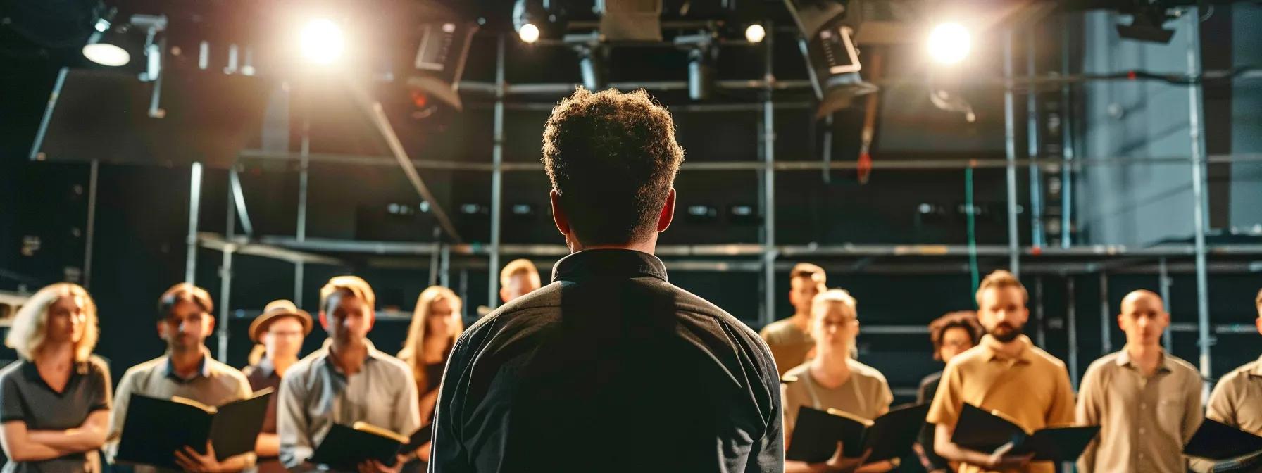 a candid shot of a diverse choir practicing in a modern rehearsal space, with members engaging in soft vocal exercises while others enjoy dedicated vocal rest, illustrating the harmonious balance of vocal health and teamwork in a busy schedule. a candid shot of a diverse choir practicing in a modern rehearsal space, with members engaging in soft vocal exercises while others enjoy dedicated vocal rest, illustrating the harmonious balance of vocal health and teamwork in a busy schedule.