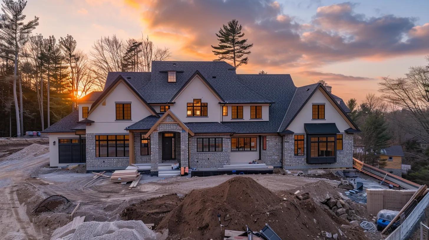 a captivating scene showcases a custom home under construction, with a juxtaposition of high-quality materials and budget-friendly options, illuminated by warm afternoon sunlight, emphasizing the balance between pricing and lasting value in home contracting. a captivating scene showcases a custom home under construction, with a juxtaposition of high-quality materials and budget-friendly options, illuminated by warm afternoon sunlight, emphasizing the balance between pricing and lasting value in home contracting.