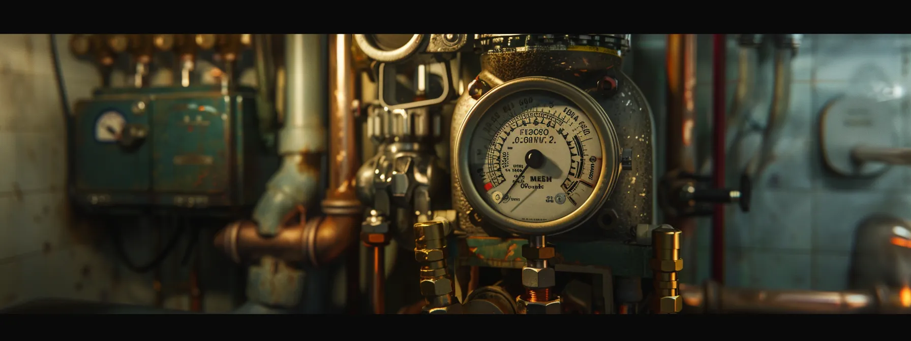 a close-up of a malfunctioning boiler with visible water leaks and pressure gauges, illuminated by soft, warm light to highlight its worn components and emphasize the theme of mechanical failure and repair. a close-up of a malfunctioning boiler with visible water leaks and pressure gauges, illuminated by soft, warm light to highlight its worn components and emphasize the theme of mechanical failure and repair.