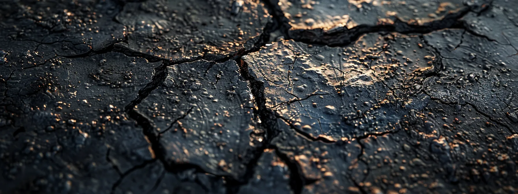 a close-up of a weathered asphalt surface showcasing various cracks and signs of wear, illuminated by soft afternoon light to highlight the textures and deterioration, symbolizing the need for careful evaluation and maintenance. a close-up of a weathered asphalt surface showcasing various cracks and signs of wear, illuminated by soft afternoon light to highlight the textures and deterioration, symbolizing the need for careful evaluation and maintenance.