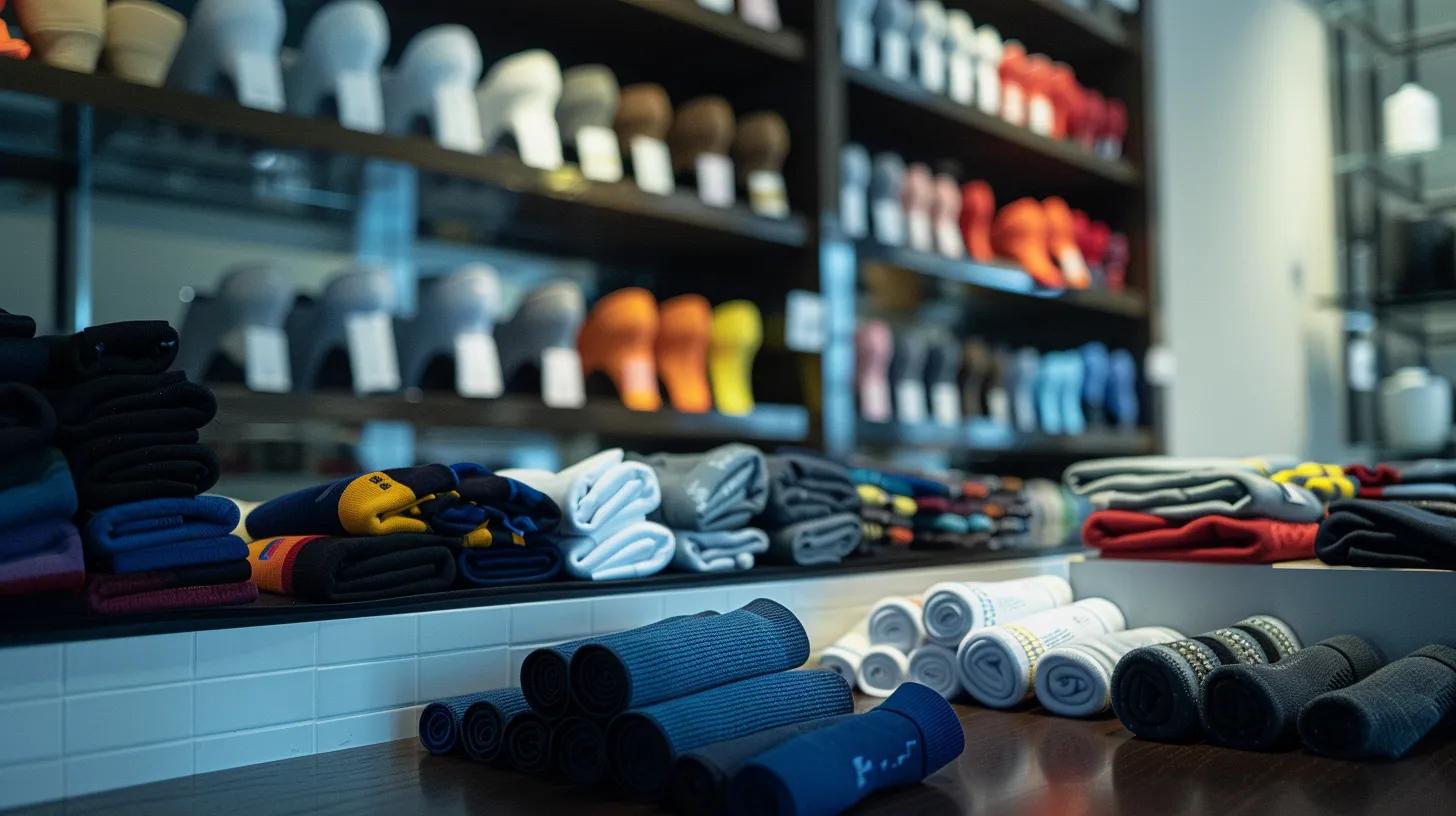 a close-up shot of neatly organized golf socks displayed on a modern office desk, with a sleek washing guide and performance features highlighted in the background, showcasing the importance of proper care for maintaining comfort and durability. a close-up shot of neatly organized golf socks displayed on a modern office desk, with a sleek washing guide and performance features highlighted in the background, showcasing the importance of proper care for maintaining comfort and durability.