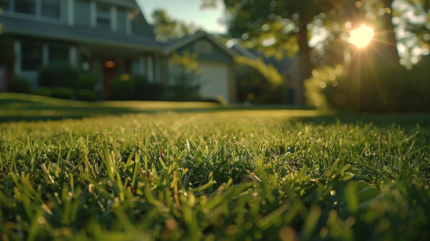 a close-up view of a thriving lawn with distinct areas showing signs of compaction and thatch buildup, juxtaposed against vibrant patches of healthy grass, all set in a suburban front yard with a stylish home in the background, illuminated by soft afternoon light. a close-up view of a thriving lawn with distinct areas showing signs of compaction and thatch buildup, juxtaposed against vibrant patches of healthy grass, all set in a suburban front yard with a stylish home in the background, illuminated by soft afternoon light.