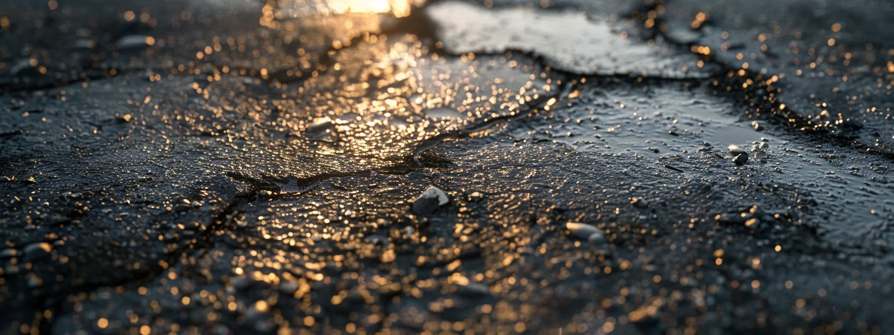 a close-up view of a freshly sealed asphalt crack, showcasing smooth, glossy sealant applied perfectly along the edges, illuminated by warm sunlight to emphasize the importance of proper preparation and maintenance in pavement care. a close-up view of a freshly sealed asphalt crack, showcasing smooth, glossy sealant applied perfectly along the edges, illuminated by warm sunlight to emphasize the importance of proper preparation and maintenance in pavement care.