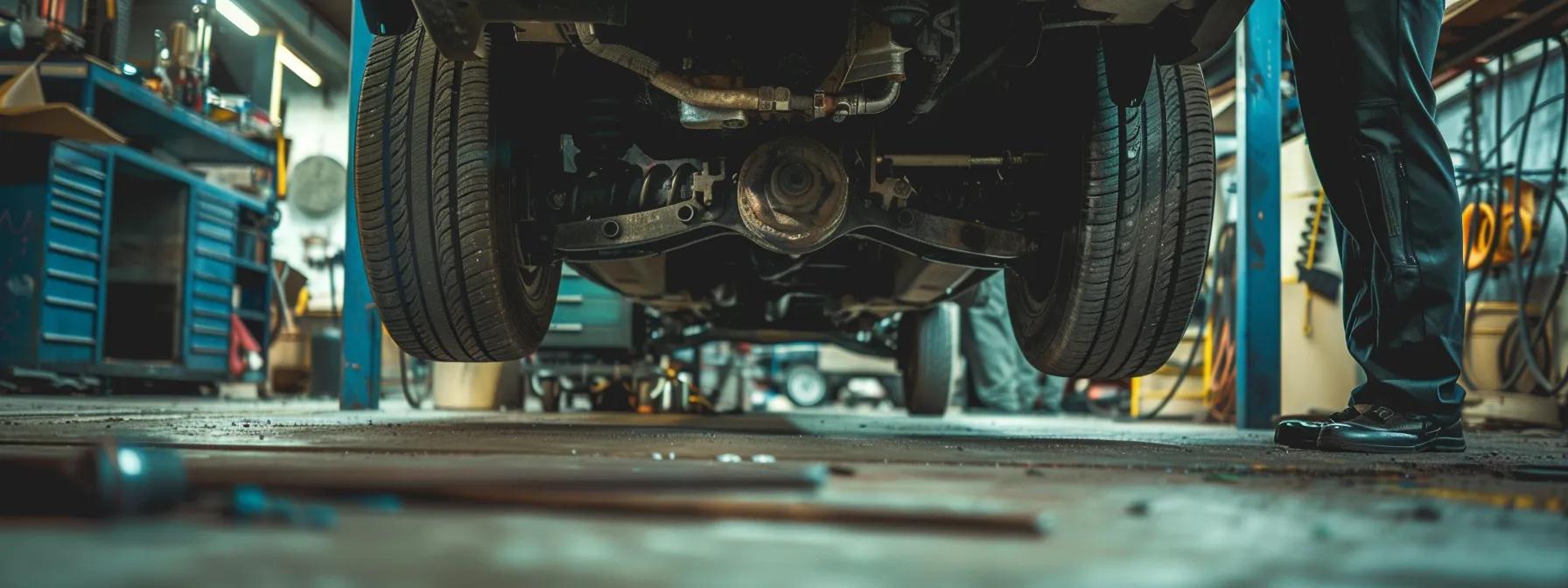 a close-up view inside a well-lit garage reveals a mechanic inspecting a vehicle's intricate steering system components, highlighting signs of wear and low fluid levels that indicate potential inspection failures. a close-up view inside a well-lit garage reveals a mechanic inspecting a vehicle's intricate steering system components, highlighting signs of wear and low fluid levels that indicate potential inspection failures.