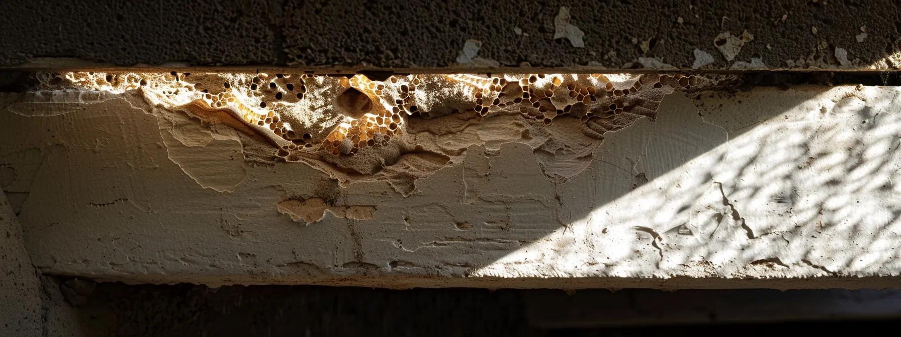 a close-up shot of a wasp nest tucked under a shaded eave of a suburban home, with a looming shadow creating a tense atmosphere, illustrating the potential danger of stinging insects in residential areas. a close-up shot of a wasp nest tucked under a shaded eave of a suburban home, with a looming shadow creating a tense atmosphere, illustrating the potential danger of stinging insects in residential areas.