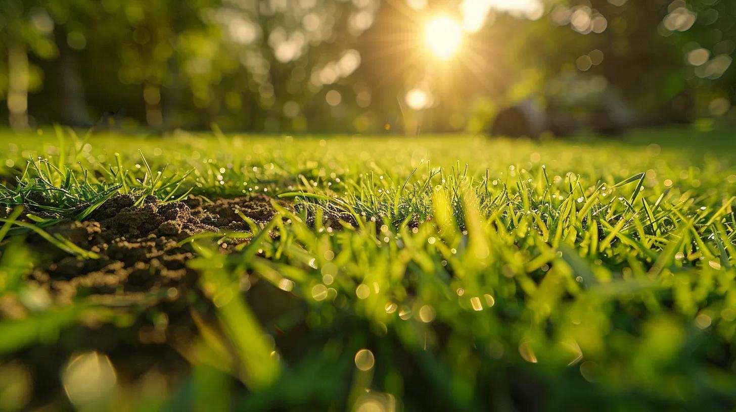 a close-up view of a professional landscaper using a core aerator on a vibrant, meticulously maintained lawn, showcasing the aeration process as rich soil plugs are extracted, highlighting the importance of effective lawn care techniques. a close-up view of a professional landscaper using a core aerator on a vibrant, meticulously maintained lawn, showcasing the aeration process as rich soil plugs are extracted, highlighting the importance of effective lawn care techniques.