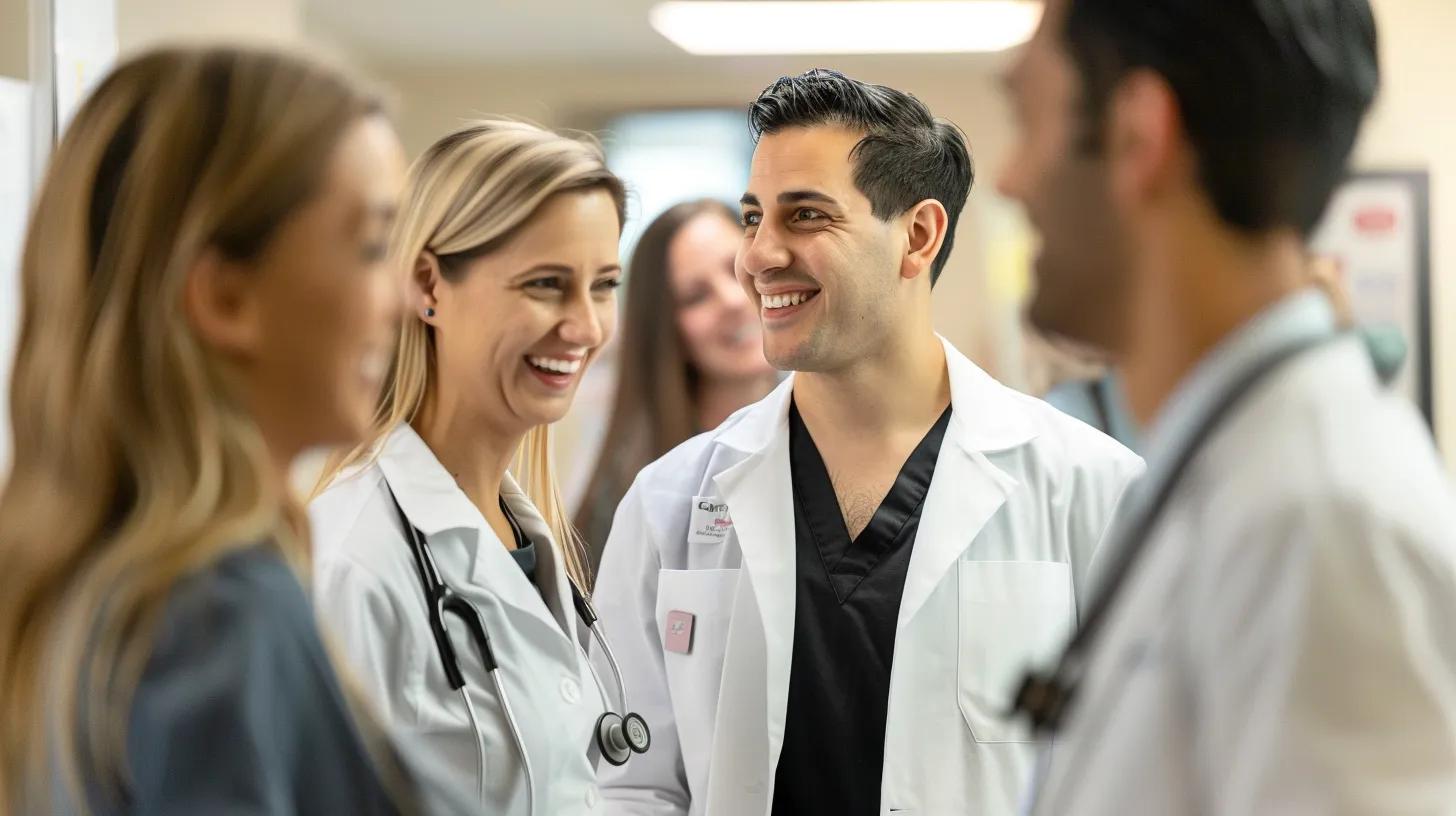 a compassionate dental team engages attentively with a nervous patient in a modern, well-lit clinic, emphasizing a supportive atmosphere that prioritizes comfort and understanding.