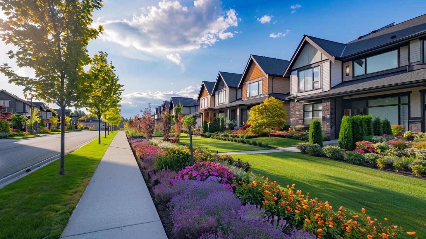 a contemporary urban landscape showcases a vibrant and meticulously designed front yard, featuring innovative landscaping techniques that enhance curb appeal with striking geometric patterns and bold focal points. a contemporary urban landscape showcases a vibrant and meticulously designed front yard, featuring innovative landscaping techniques that enhance curb appeal with striking geometric patterns and bold focal points.
