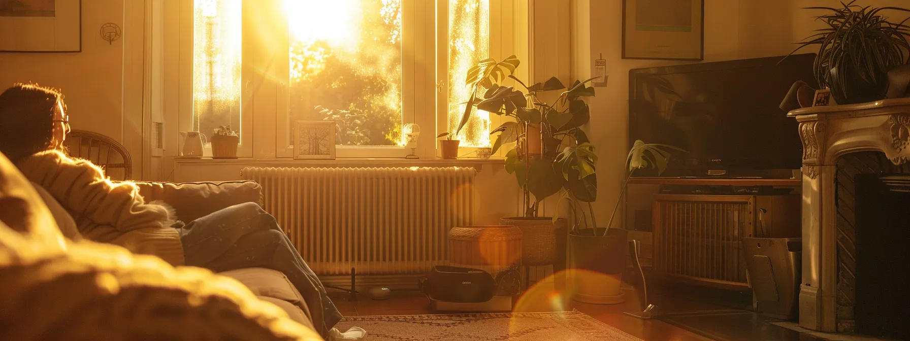 a cozy living room bathed in warm, inviting light highlights a distressed homeowner gazing thoughtfully at an unresponsive radiator, symbolizing the urgent need to seek professional help for heating issues. a cozy living room bathed in warm, inviting light highlights a distressed homeowner gazing thoughtfully at an unresponsive radiator, symbolizing the urgent need to seek professional help for heating issues.