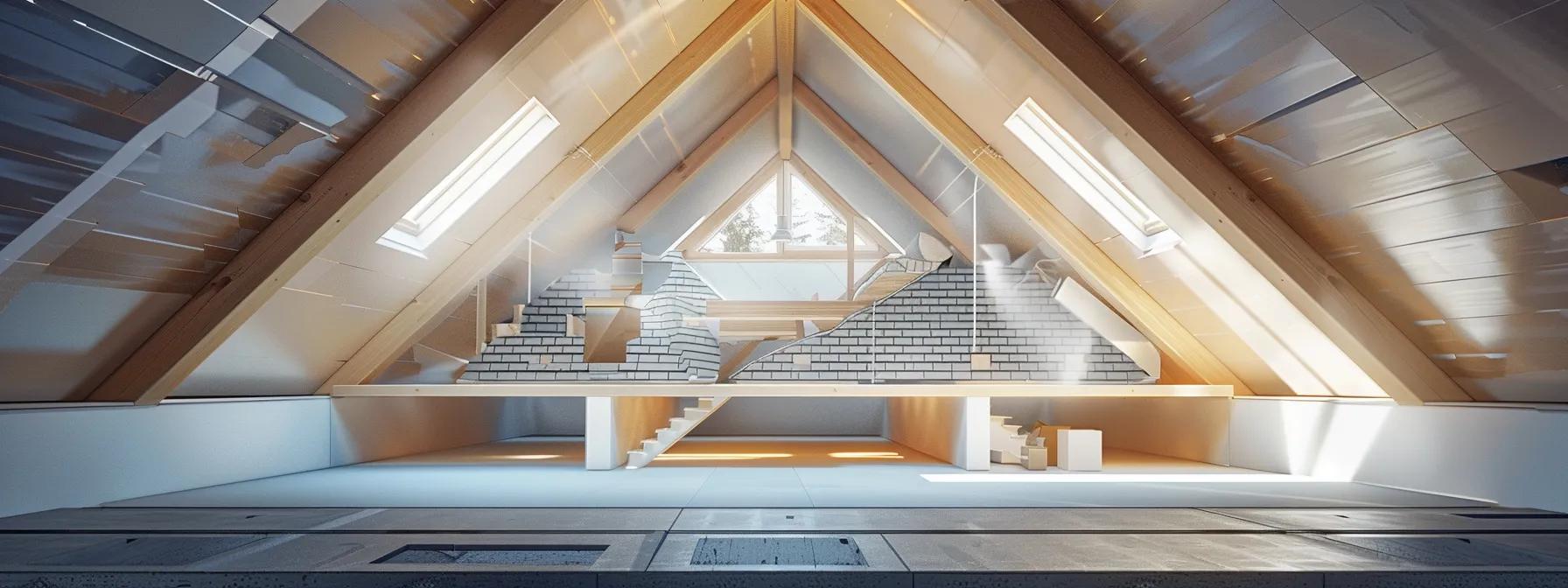 a detailed cross-section of an attic showcasing an efficient ventilation system, featuring ridge vents, soffit vents, and gable vents, all set against a backdrop of a well-maintained shingle roof, emphasizing the importance of airflow in ensuring roof longevity and energy efficiency. a detailed cross-section of an attic showcasing an efficient ventilation system, featuring ridge vents, soffit vents, and gable vents, all set against a backdrop of a well-maintained shingle roof, emphasizing the importance of airflow in ensuring roof longevity and energy efficiency.