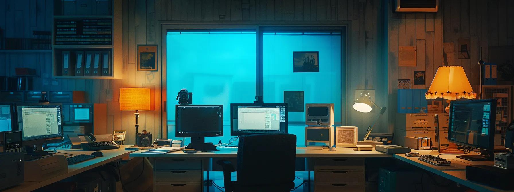 a dimly lit, modern school office cluttered with outdated computer equipment, displaying warning alerts on the screens, illustrates the challenges of legacy software systems as concerned administrators discuss dwindling student enrollment around a sleek conference table. a dimly lit, modern school office cluttered with outdated computer equipment, displaying warning alerts on the screens, illustrates the challenges of legacy software systems as concerned administrators discuss dwindling student enrollment around a sleek conference table.