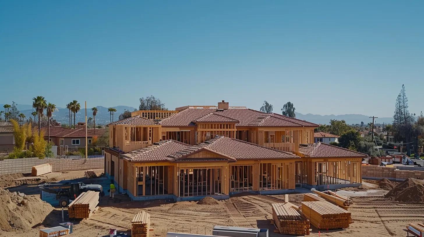 a dynamic construction site bustling with activity, showcasing workers skillfully framing a custom home against a backdrop of clear blue skies, emphasizing the transformation from raw materials to a solid foundation. a dynamic construction site bustling with activity, showcasing workers skillfully framing a custom home against a backdrop of clear blue skies, emphasizing the transformation from raw materials to a solid foundation.